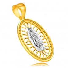 375 Combined gold pendant – medallion with Virgin Mary with hands together