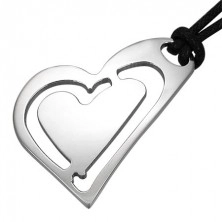 Steel pendant - slant hearts