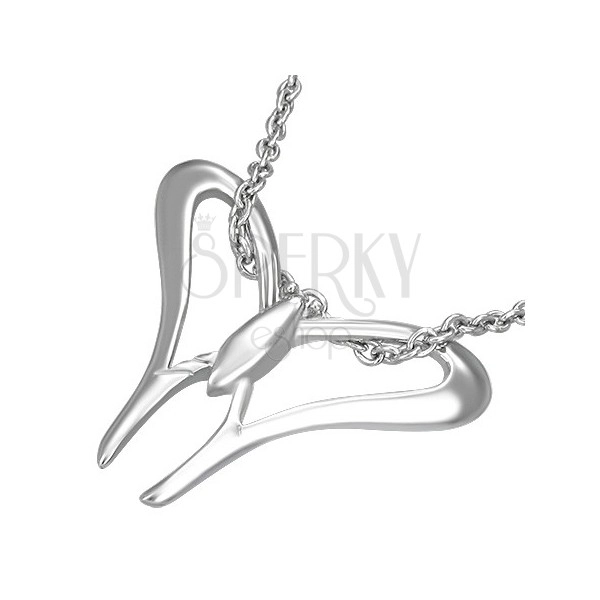 Stainless steel pendant - butterfly wings