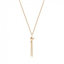 925 Silver necklace – copper colour, spiral line, white glaze