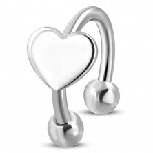 Piercing made of surgical steel, horseshoe with heart, silver colour