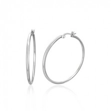 Earrings made of surgical steel - circles in silver colour, 19,5 mm