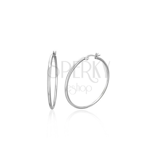Earrings made of surgical steel - circles in silver colour, 19,5 mm