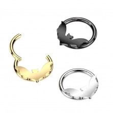 Septum piercing in surgical steel - bat with outstretched wings, 8 mm