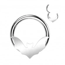 Septum piercing in surgical steel - bat with outstretched wings, 8 mm