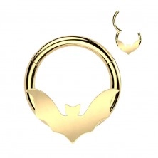 Septum piercing in surgical steel - bat with outstretched wings, 8 mm