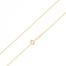 9K yellow gold chain - vertically joined flat oval links, 450 mm