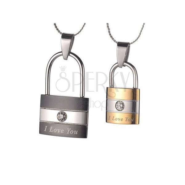 Set of pendants - padlocks with zircons