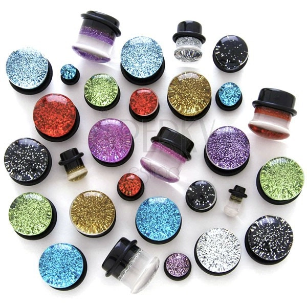 Ear plug - transparent with glitters