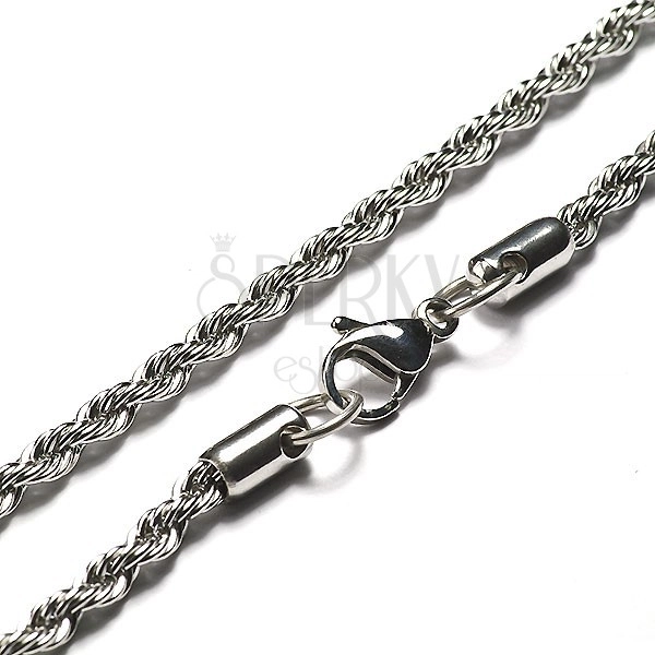 Steel chain, twisted string pattern, 3 mm
