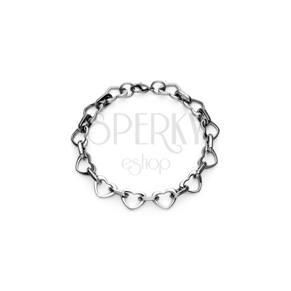 Stainless steel bracelet - hearts