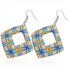 Fimo earrings - colourful squares