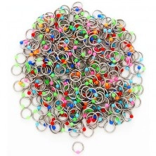 Steel body piercing with coloured ball