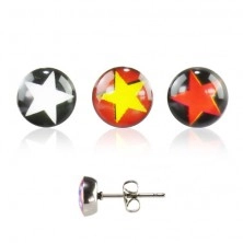 Round surgical steel earrings - star