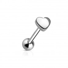 Tongue ring with a small heart