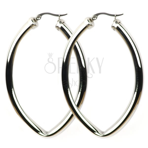Earrings made of surgical steel - smooth thick ellipse