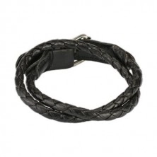 Thin braided leather bracelet