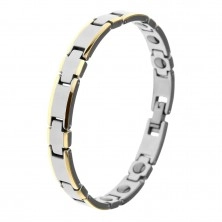 Tungsten carbide duo tone magnetic bracelet