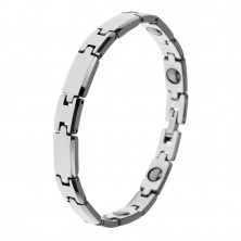 Magnetic wolfram bracelet - slanted rectangulars