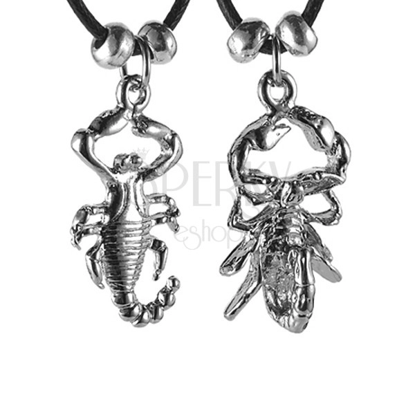 Necklace for couples - scorpio on string, balls