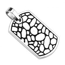 Tag pendant - stainless steel, pebbles pattern