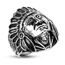 Steel ring - Apache native american, patinated