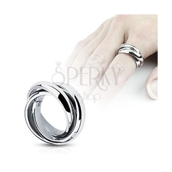 Triple ring - high shine steel