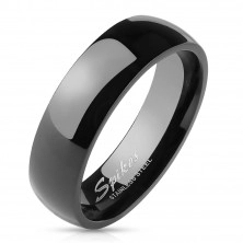 Simple steel wedding band - smooth black surface, 6 mm