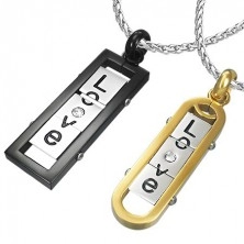 Pendants for lovers - rotating links with letters in frame