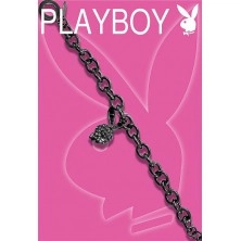 Black PLAYBOY bracelet with 3D Bunny