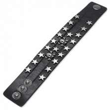 Black studded bracelet - stars and skulls