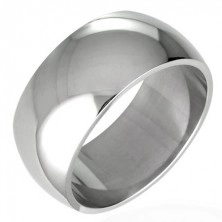 Stainless steel wedding ring - shiny and rounded, 8 mm