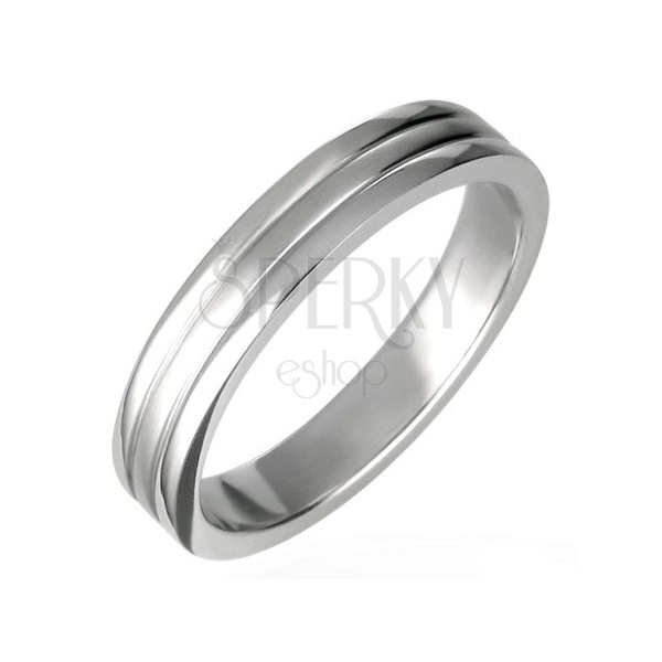 Stainless steel ring with two channels 6 mm