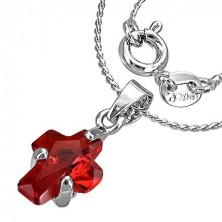 Gentle necklace - red cross pendant