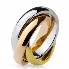 Triple steel ring - three colour combination