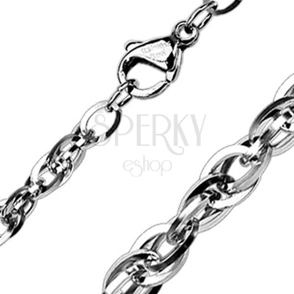 Steel chain - braided oval eyelets