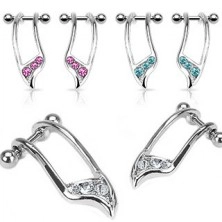 Set of ear piercings - decorative zircons
