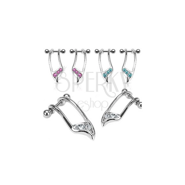 Set of ear piercings - decorative zircons