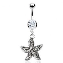Vintage belly button ring - sea star