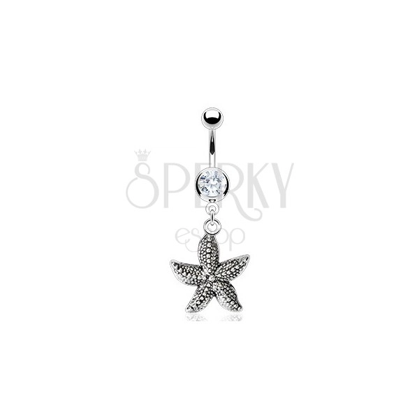 Vintage belly button ring - sea star