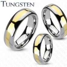 Tungsten band - golden stripe