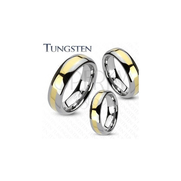 Tungsten band - golden stripe