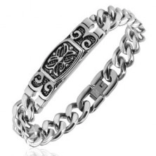 Stainless steel chain bracelet - Celtic cross decoration