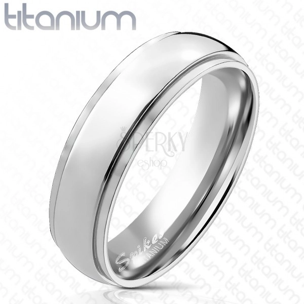 Titanium band with lowered edges