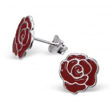 Silver 925 stud earrings - rose