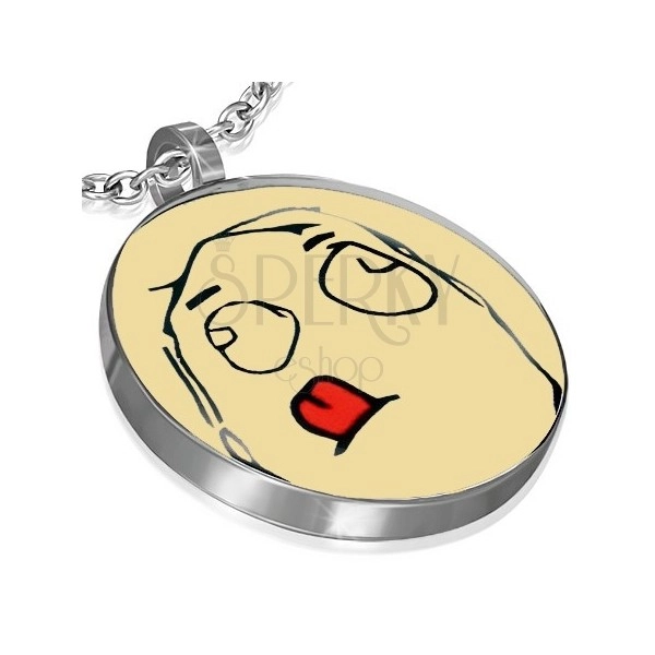 Steel pendant MEME FACE - CONCENTRATED