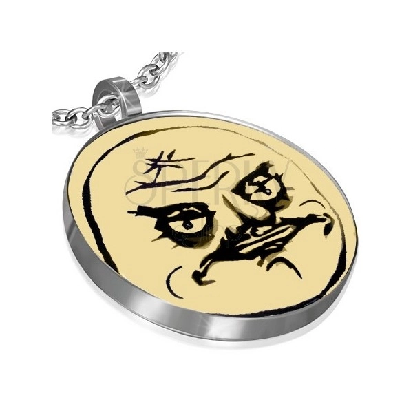 MEME FACE pendant made of steel - NO ME GUSTA