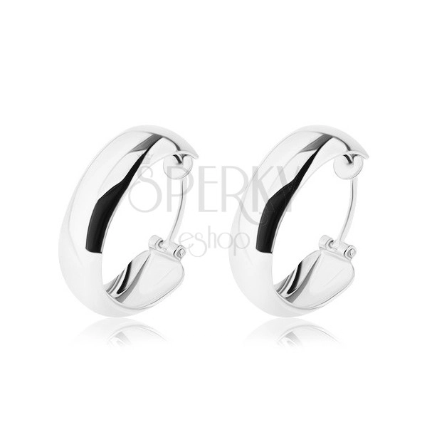 Sterling silver hoop earrings 925 - rounded, 18 mm