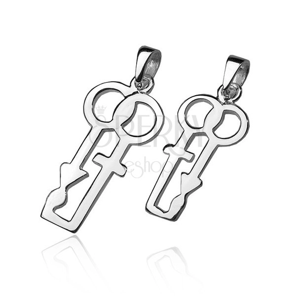 Sterling silver 925 couple pendants - gender symbols
