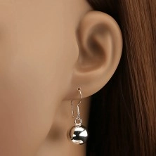 Hook earrings made of silver 925 - shiny balls, 12 mm